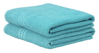 ColourMatch - Pair of Bath Sheets - Crystal Blue